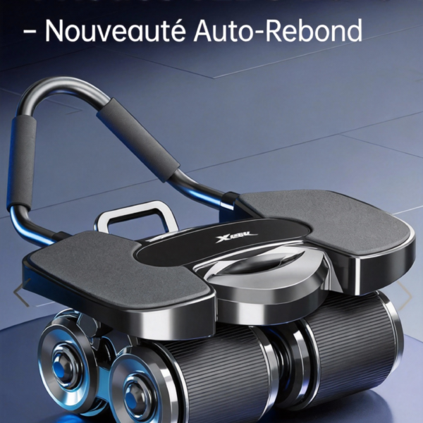 Roue Abdominale 4 Roues TEBU 2025 – Nouveauté Auto-Rebond, Gainage Ventre Plat, Brûle-Graisse pour Homme et Femme