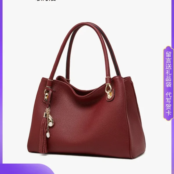 Top-Grain Soft Leather Women's Tote Bag – Large Capacity High-End Shoulder Bag
